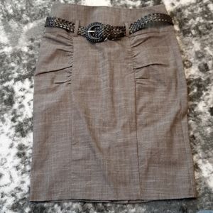 Iz byer ruched wiggle skirt with belt